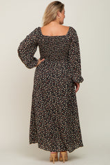 Black Floral Sweetheart Maternity Plus Maxi Dress