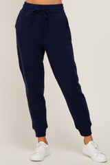 Navy Basic Drawstring Sweatpants