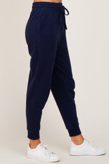 Navy Basic Drawstring Sweatpants