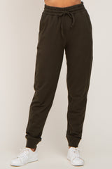 Olive Basic Drawstring Sweatpants