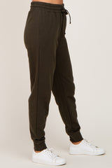 Olive Basic Drawstring Sweatpants