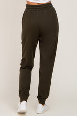 Olive Basic Drawstring Sweatpants