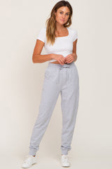 Heather Grey Basic Drawstring Maternity Sweatpants