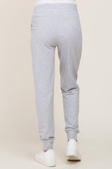 Heather Grey Basic Drawstring Maternity Sweatpants