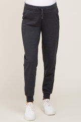 Charcoal Basic Drawstring Maternity Sweatpants