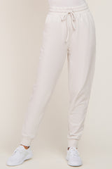 Ivory Basic Drawstring Sweatpants