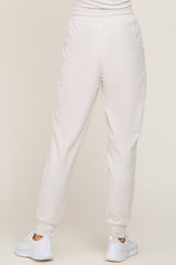 Ivory Basic Drawstring Sweatpants