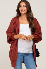 Burgundy Knit Maternity Sweater