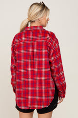 Red Plaid Brushed Flannel Top