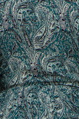 Hunter Green Paisley Long Sleeve Peplum Maternity Top