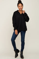 Black Collared Pullover Sweater