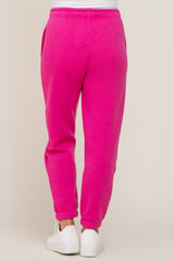 Fuchsia Basic Fleece Maternity Sweatpants