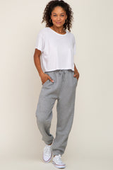 Heather Grey Basic Fleece Sweatpants