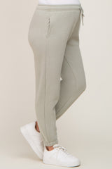 Sage Basic Fleece Maternity Sweatpants