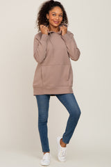 Taupe Fleece Front Pocket Hoodie