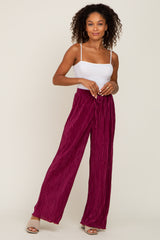 Burgundy Pleated Wide Leg Pants