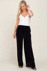 Black Pleated Maternity Wide Leg Pants