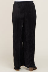 Black Pleated Maternity Wide Leg Pants