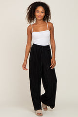 Black Pleated Wide Leg Pants