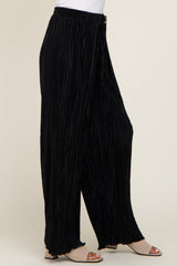 Black Pleated Wide Leg Pants