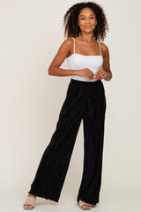 Black Pleated Wide Leg Pants