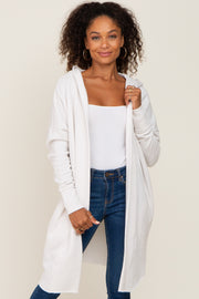 Ivory Hooded Long Cardigan