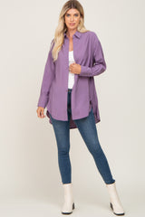 Lavender Oversized Button Down Blouse