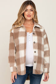 Mocha Plaid Maternity Jacket