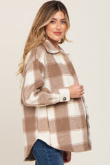 Mocha Plaid Maternity Jacket