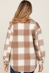 Mocha Plaid Maternity Jacket