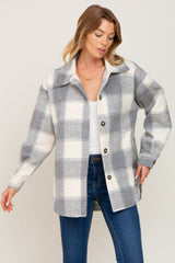 Grey Plaid Maternity Jacket