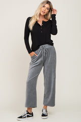 Charcoal Velvet Maternity Lounge Pants