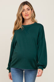 Forest Green Long Sleeve Brush Knit Maternity Top