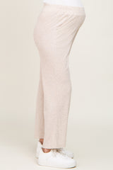 Beige Thermal Lightweight Maternity Lounge Pants