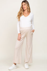 Beige Thermal Lightweight Maternity Lounge Pants