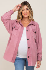 Mauve Fleece Lightweight Maternity Coat