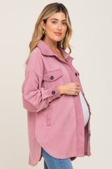 Mauve Fleece Lightweight Maternity Coat