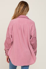 Mauve Fleece Lightweight Maternity Coat