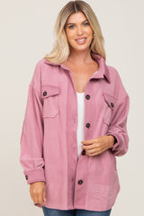 Mauve Fleece Lightweight Maternity Coat