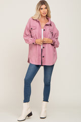 Mauve Fleece Lightweight Coat