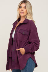 Plum Fleece Lightweight Coat