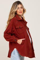 Rust Fleece Lightweight Maternity Coat