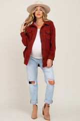 Rust Fleece Lightweight Maternity Coat