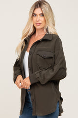 Olive Fleece Lightweight Coat