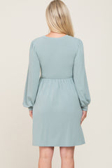 Sage Terry Knit Long Sleeve Maternity Dress