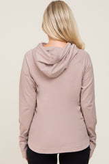 Lavender Hooded Long Sleeve Maternity Active Top