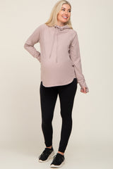 Lavender Hooded Long Sleeve Maternity Active Top