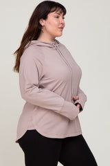 Lavender Hooded Long Sleeve Plus Active Top