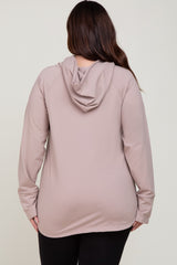 Lavender Hooded Long Sleeve Plus Active Top