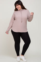 Lavender Hooded Long Sleeve Plus Active Top